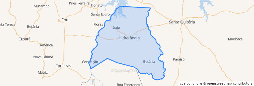 Mapa de ubicacion de Hidrolândia.