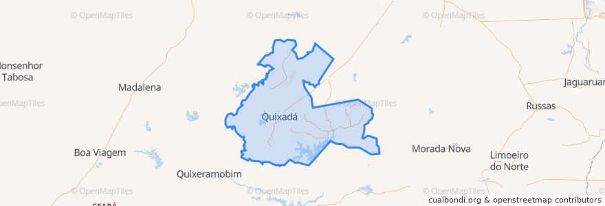 Mapa de ubicacion de Quixadá.