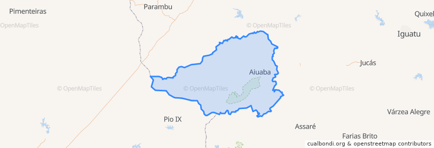 Mapa de ubicacion de Aiuaba.