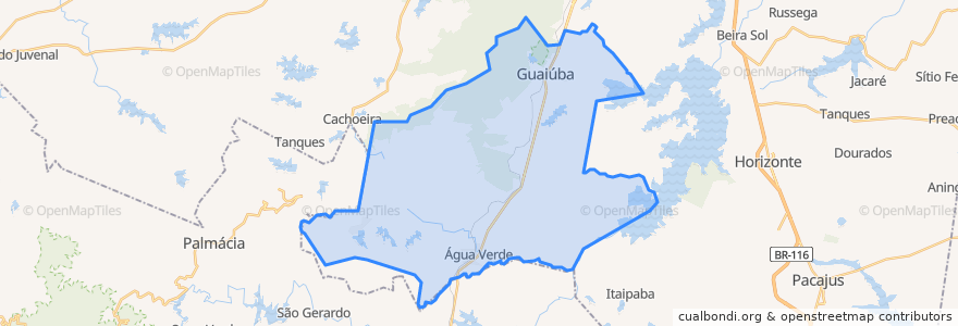 Mapa de ubicacion de Guaiúba.