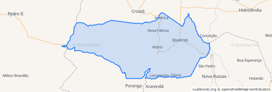 Mapa de ubicacion de Ipueiras.