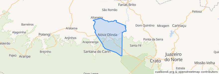 Mapa de ubicacion de Nova Olinda.