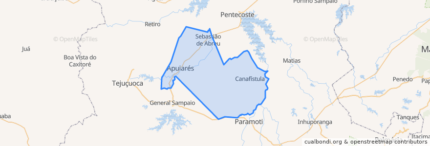 Mapa de ubicacion de Apuiarés.