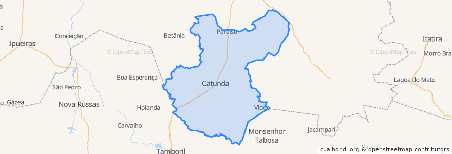 Mapa de ubicacion de Catunda.