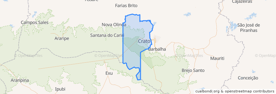 Mapa de ubicacion de Crato.