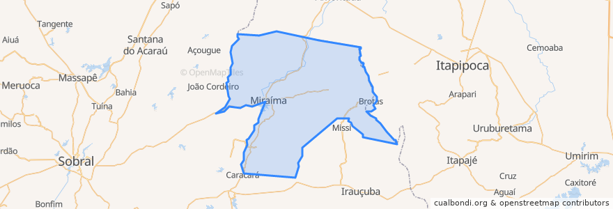 Mapa de ubicacion de Miraíma.