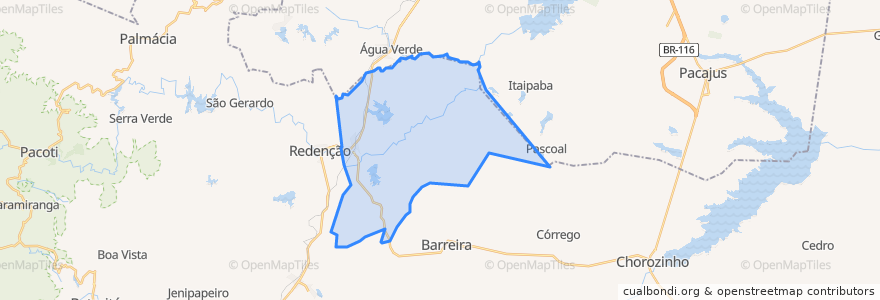 Mapa de ubicacion de Acarape.