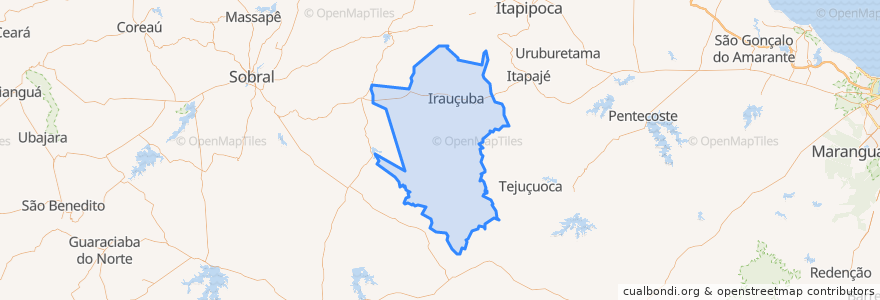 Mapa de ubicacion de Irauçuba.