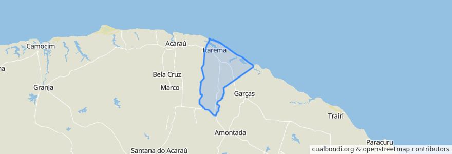 Mapa de ubicacion de Itarema.