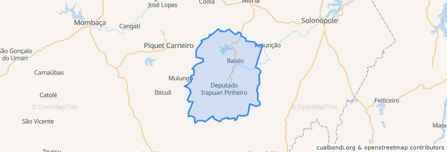 Mapa de ubicacion de Deputado Irapuan Pinheiro.