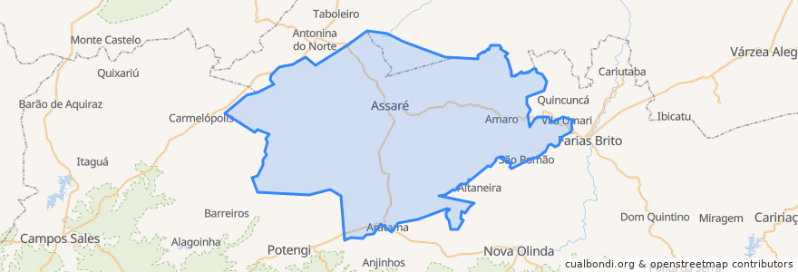 Mapa de ubicacion de Assaré.