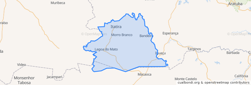 Mapa de ubicacion de Itatira.