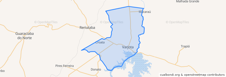 Mapa de ubicacion de Varjota.