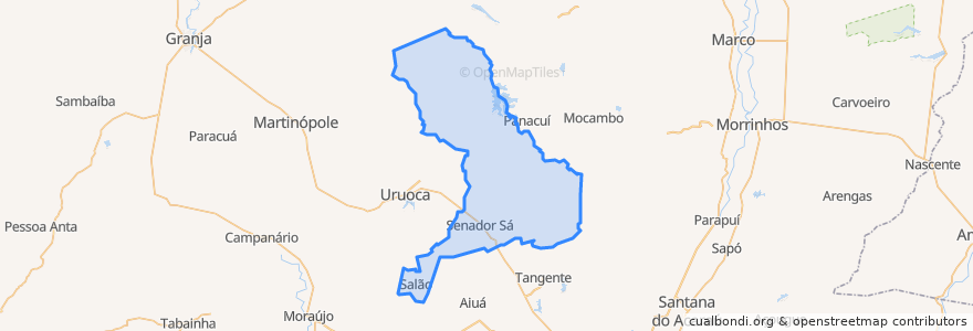 Mapa de ubicacion de Senador Sá.