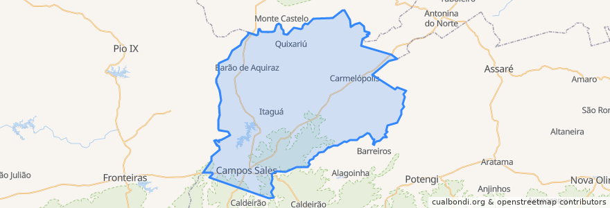 Mapa de ubicacion de Campos Sales.