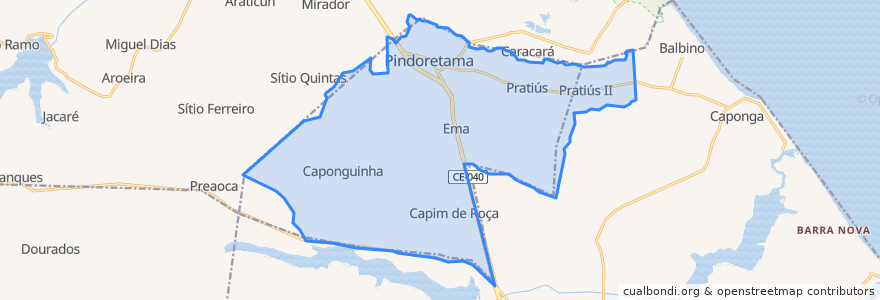 Mapa de ubicacion de Pindoretama.