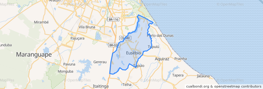 Mapa de ubicacion de Eusébio.