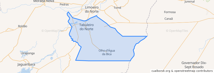 Mapa de ubicacion de Tabuleiro do Norte.