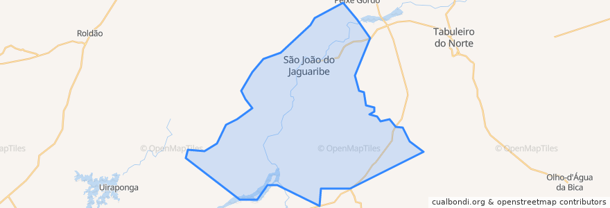 Mapa de ubicacion de São João do Jaguaribe.