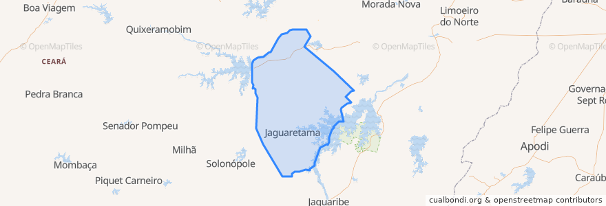 Mapa de ubicacion de Jaguaretama.