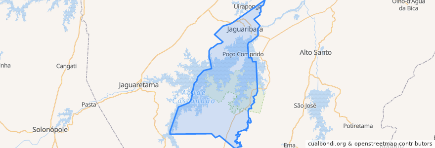 Mapa de ubicacion de Jaguaribara.