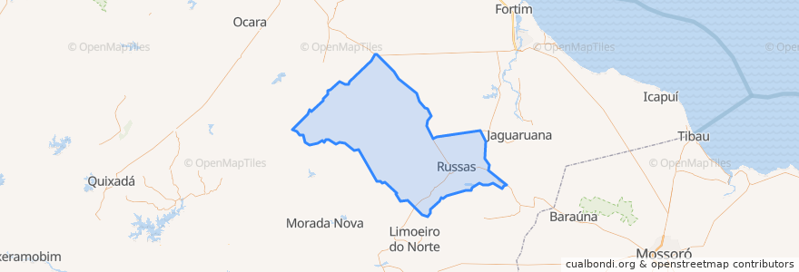 Mapa de ubicacion de Russas.