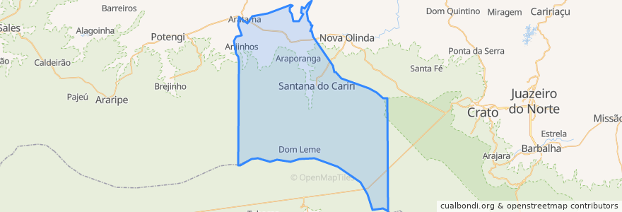 Mapa de ubicacion de Santana do Cariri.