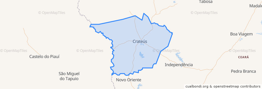 Mapa de ubicacion de Crateús.