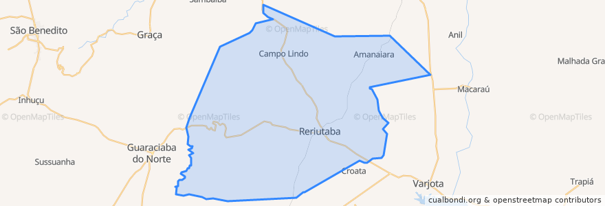 Mapa de ubicacion de Reriutaba.