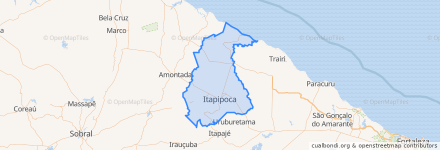 Mapa de ubicacion de Itapipoca.