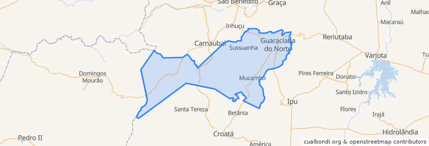 Mapa de ubicacion de Guaraciaba do Norte.