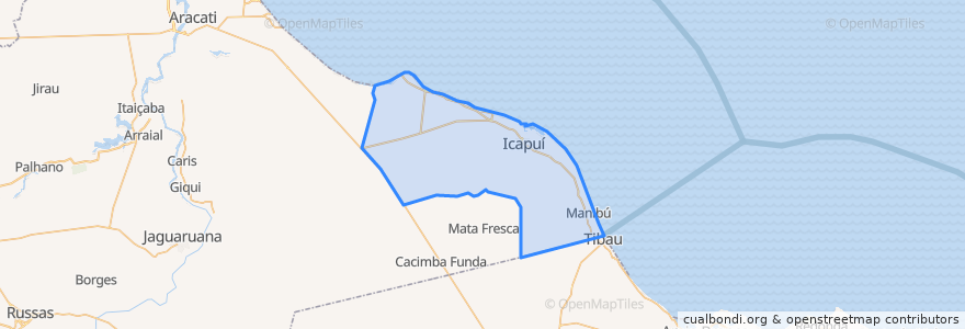 Mapa de ubicacion de Icapuí.