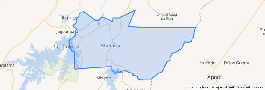 Mapa de ubicacion de Alto Santo.