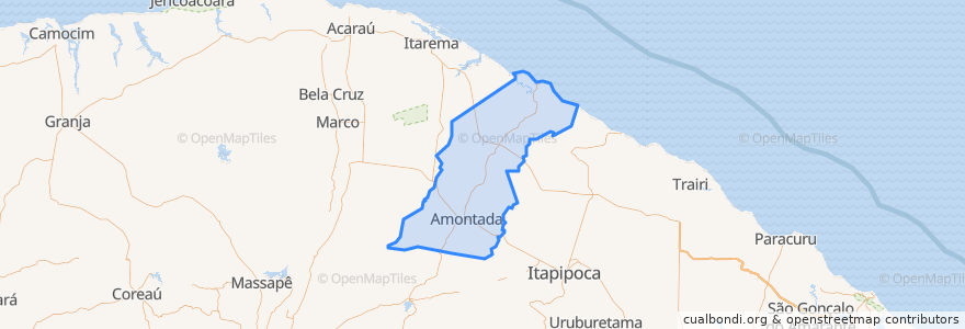 Mapa de ubicacion de Amontada.