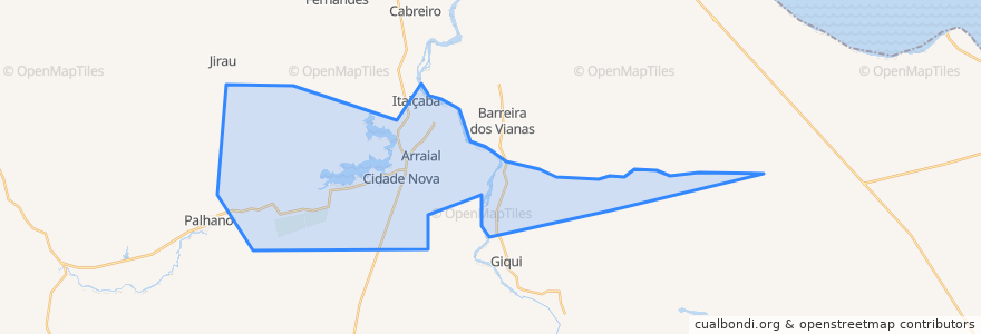 Mapa de ubicacion de Itaiçaba.