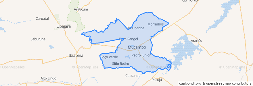 Mapa de ubicacion de Mucambo.