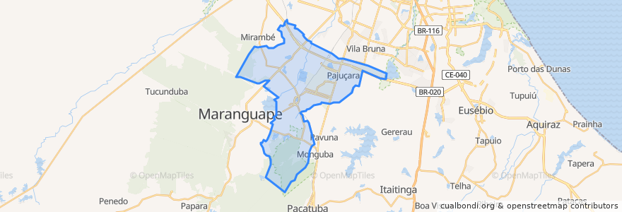 Mapa de ubicacion de Maracanaú.