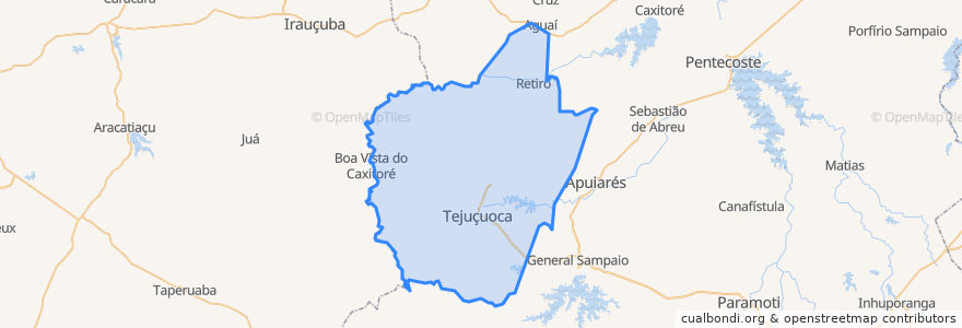 Mapa de ubicacion de Tejuçuoca.