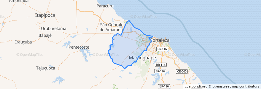 Mapa de ubicacion de Caucaia.