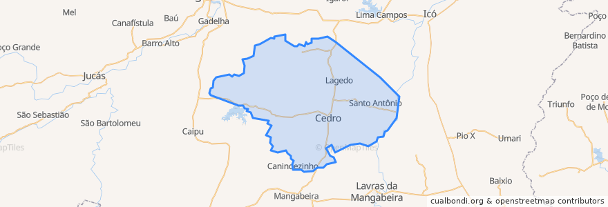 Mapa de ubicacion de Cedro.