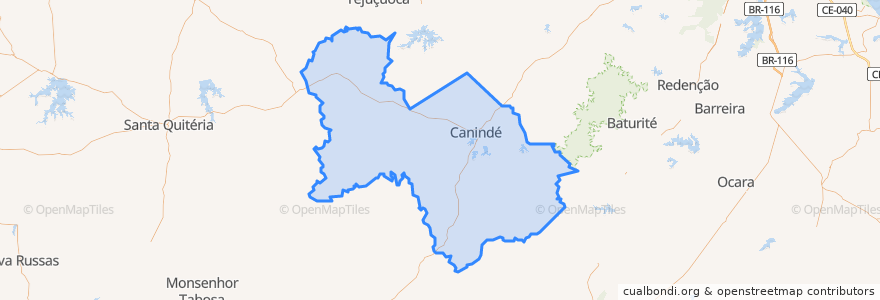 Mapa de ubicacion de Canindé.