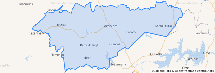 Mapa de ubicacion de Acopiara.