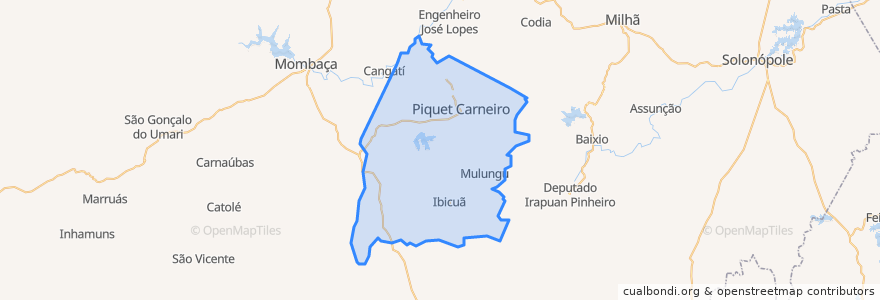 Mapa de ubicacion de Piquet Carneiro.