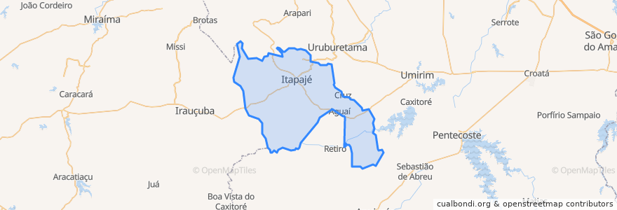 Mapa de ubicacion de Itapajé.