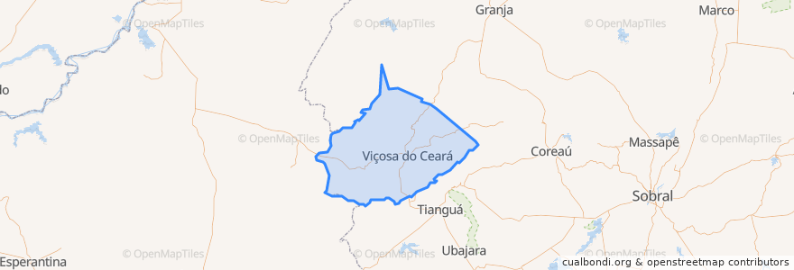 Mapa de ubicacion de Viçosa do Ceará.