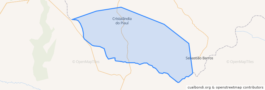 Mapa de ubicacion de Cristalândia do Piauí.