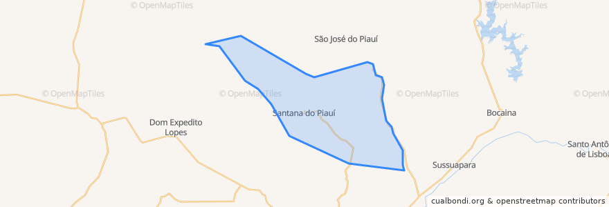 Mapa de ubicacion de Santana do Piauí.