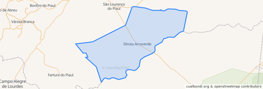 Mapa de ubicacion de Dirceu Arcoverde.