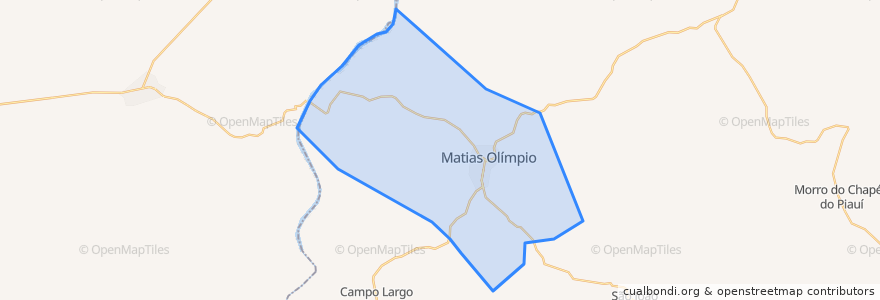 Mapa de ubicacion de Matias Olímpio.