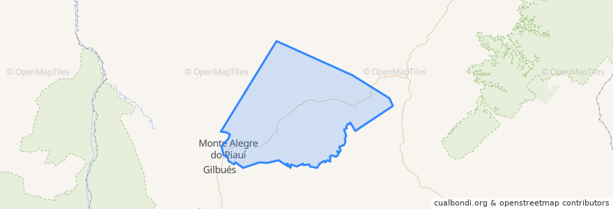 Mapa de ubicacion de Monte Alegre do Piauí.